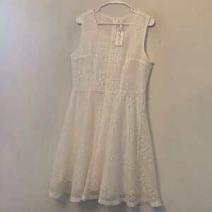 NY Collection cream lace sleeveless dress Size XL NWT